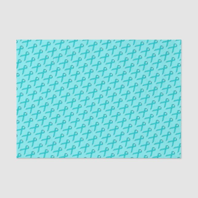 Lt Blue/Aquamarin Standard Ribbon von Kenneth Yonc Seidenpapier (Vorderseite)