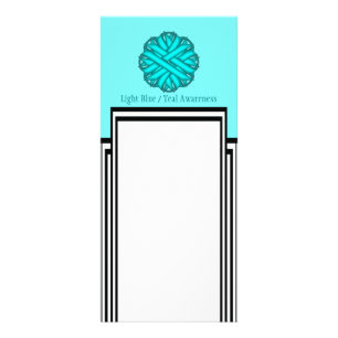 Lt Blue / Aquamarine Blume Ribbon von Kenneth Yonc Werbekarte
