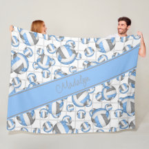 Lt blue gray girvolleyballs pattern net accent