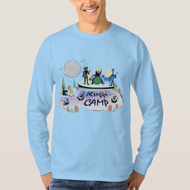 Lt Blue RushCamp des Mann-grundlegendes langes T-Shirt (Vorderseite)