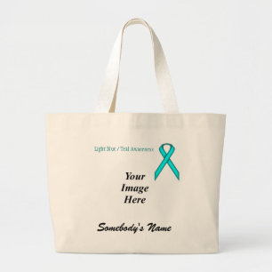 Lt Blue/Teal Standard Ribbon Template by K Yoncich Jumbo Stoffbeutel