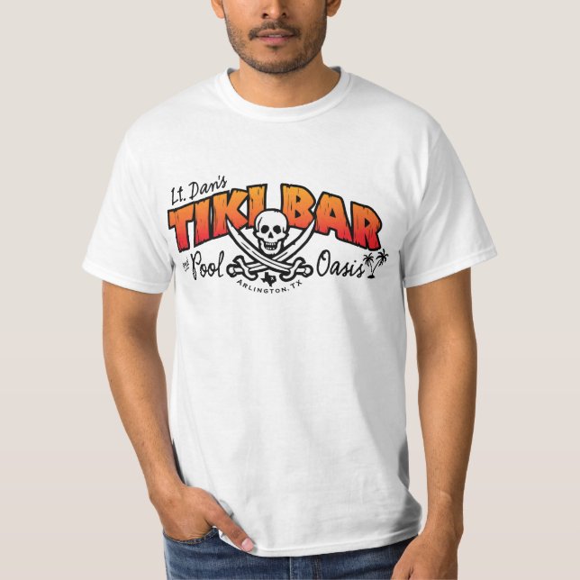 Lt Dans Tiki Bar u. Pool-Oasen-Waren T-Shirt (Vorderseite)