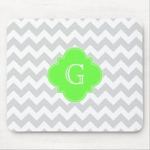 Lt Gray Welch Zickzack ZigZag Limon Quatrefolie Mo Mousepad