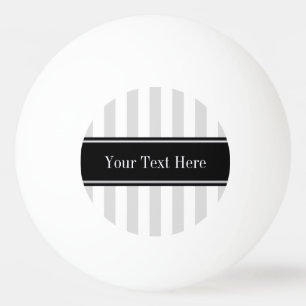 Lt Gray White Stripe Black Name Monogram Tischtennisball