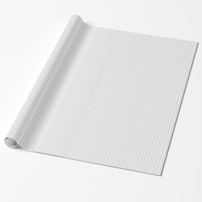 Lt Gray White Uneven Strip Pattern Geschenkpapier (Ungerollt)