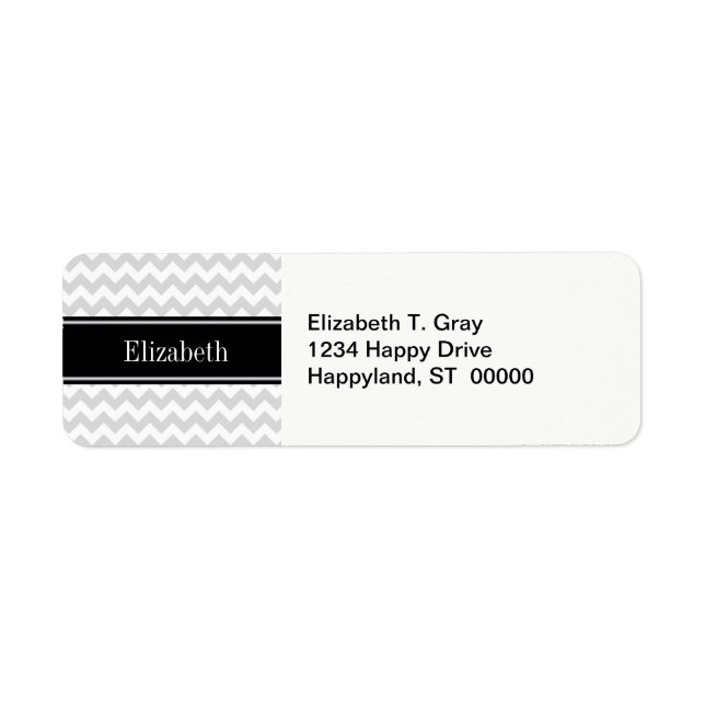 Lt Gray WhZickzack Black Name Monogram (Vorne)