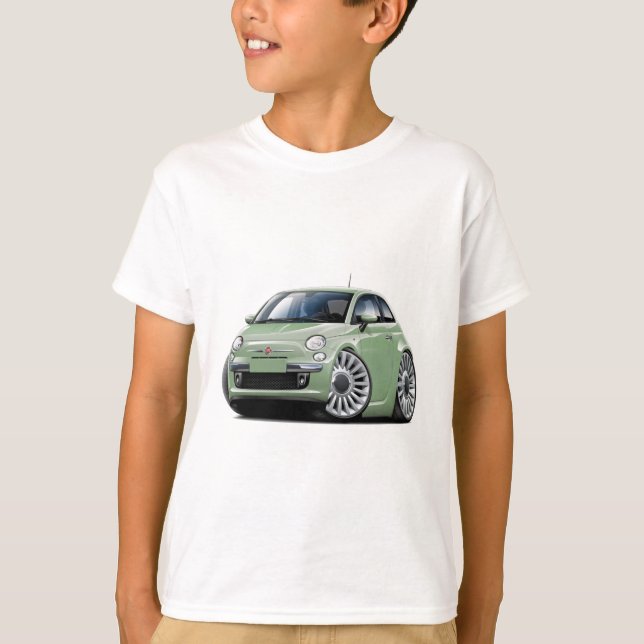 Lt Green Car Fiat-500 T-Shirt (Vorderseite)