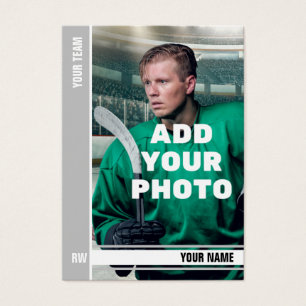 Lt. Grey Stripe Hockey Trading Card - Custom Stats