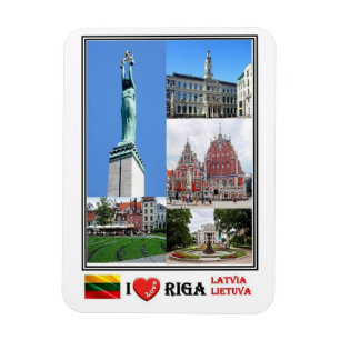 LT Litauen - Riga - I Liebe Mosaic - Magnet