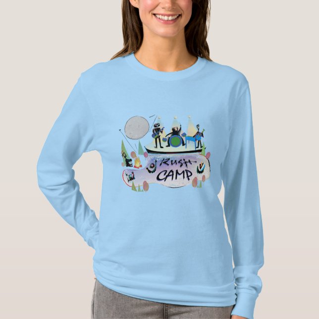 Lt vif Blu Rush de long T-shirt de base de douille (Devant)