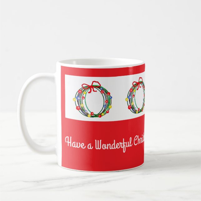LTLroter Weihnachtskaffee-Tasse mit Kränzen Kaffeetasse (Links)