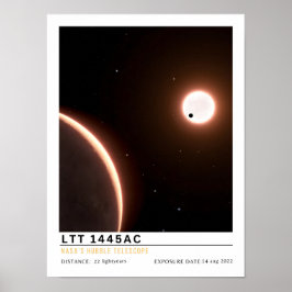 LTT 1445 AC Super-Erde Exoplanet Raumfahrt Bildung Poster