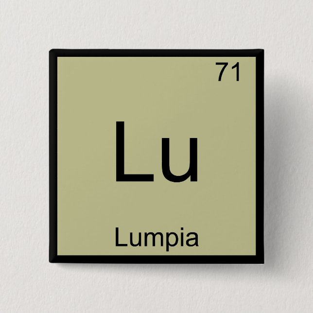 Lu - Lumpia Funny Chemistry Element Symbol T-Shirt Button (Vorderseite)
