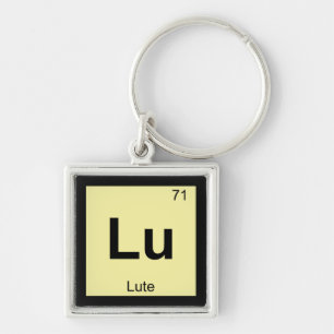Lu - Lute Music Chemistry Periodisches Table Symbo Schlüsselanhänger
