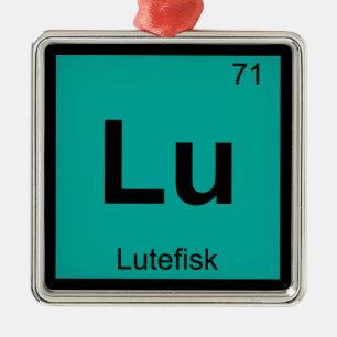 Lu - Lutefisk Chemie Periodensystem Symbol Fisch Ornament Aus Metall
