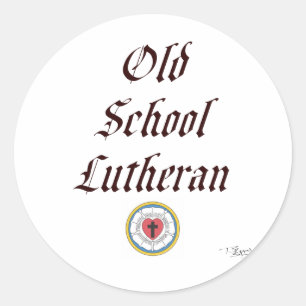 Lu-Old School Lutheran Farbe Runder Aufkleber