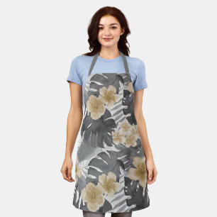 Luana Aquarelle gris tropical tablier floral