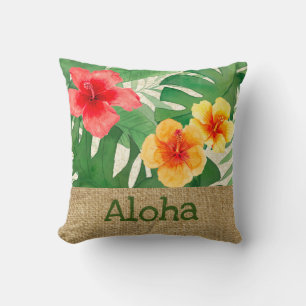Luana Watercolor Tropenflorale Reversible Kissen