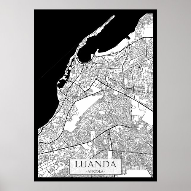 Luanda Angola Karte Poster (Vorne)