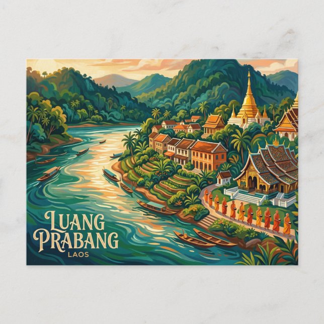 Luang Prabang Laos Postkarte (Vorderseite)
