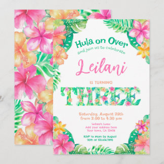 Luau 3. Geburtstag Einladung