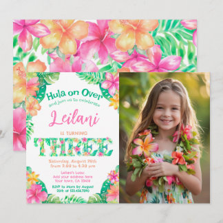 Luau 3. Geburtstag Einladung