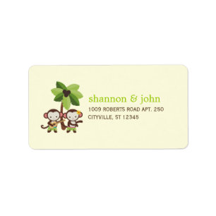 Luau Affen - Couple Address Labels Adressaufkleber