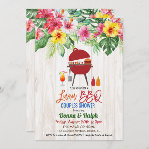 Luau Aloha BBQ Tropical Couples Douche Invitation