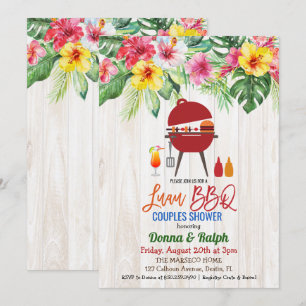 Luau Aloha BBQ Tropische Hochzeitseinladung für Pa Einladung
