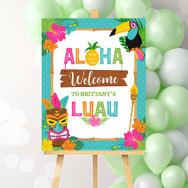 Luau Aloha Hawaiian Tropical Birthday Willkommen Poster
