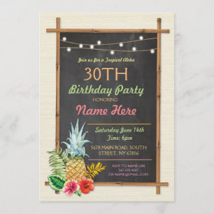 Luau Aloha Tiki Einladung zum Tropischen Geburtsta