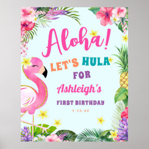 Luau Anniversaire Affiche de bienvenue tropicale
