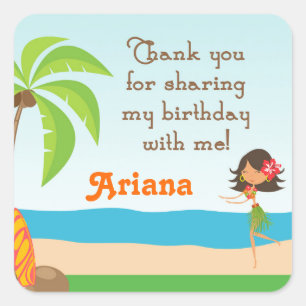 Luau Anniversaire Fête Favoriser Merci Sticker