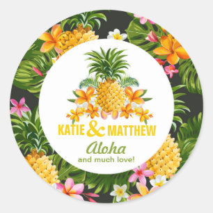 Luau Beach Sticker Floral Tropical Étiquette