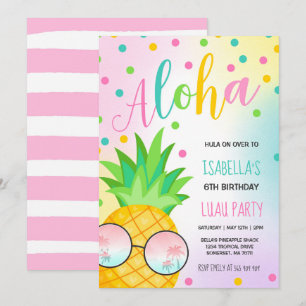 Luau Birthday Einladung Ananas Hawaiian Luau