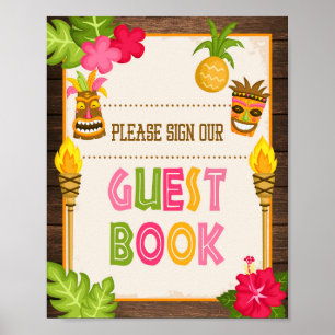 Luau Bitte unterzeichnen Sie unser Gästebuchsignik Poster