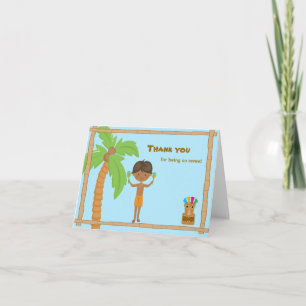 Luau Boy avec Carte de remerciements à cheveux fon