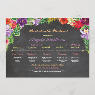 Luau Brautparty Itinerary Bachelorette Einladung