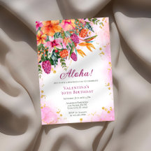 Luau Colorful Tropical Floral Geburtstagsparty Alo