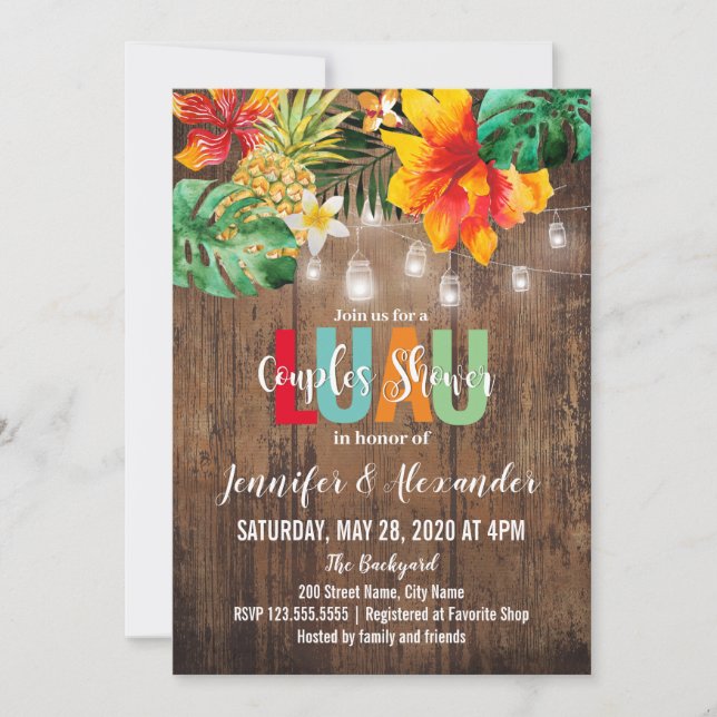 Luau Couples Douche invitation (Devant)