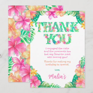 Luau Danke, Card Einladung