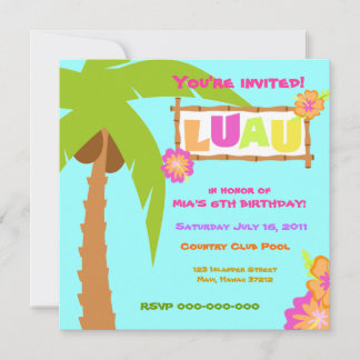 Luau Einladung Blauer