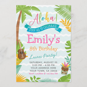 Luau Einladung, Pool Party einladen Einladung