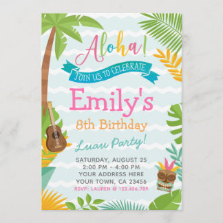 Luau Einladung, Pool Party einladen Einladung