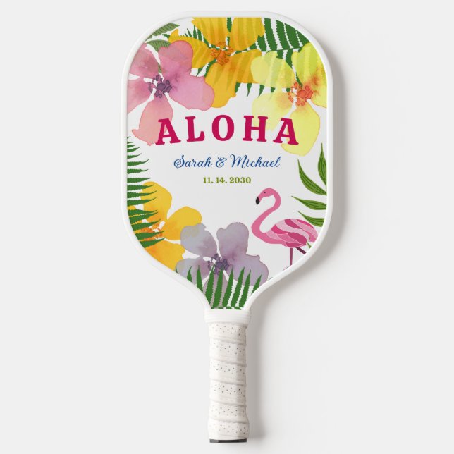 Luau Engagement Party Pickleball Schläger (Vorderseite)