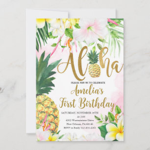 Luau Erster Geburtstag, Tropischer Geburtstag, Alo Einladung