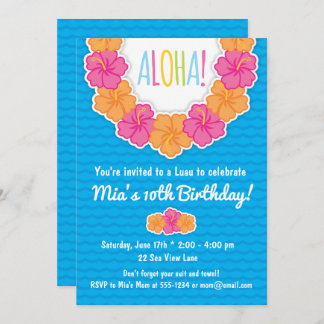 Luau Geburtstags-Party Einladungen