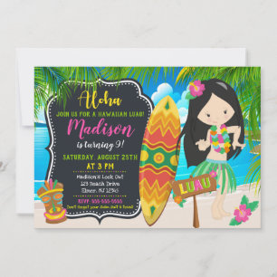Luau-Geburtstagseinladung Aloha-Einladungen Einladung