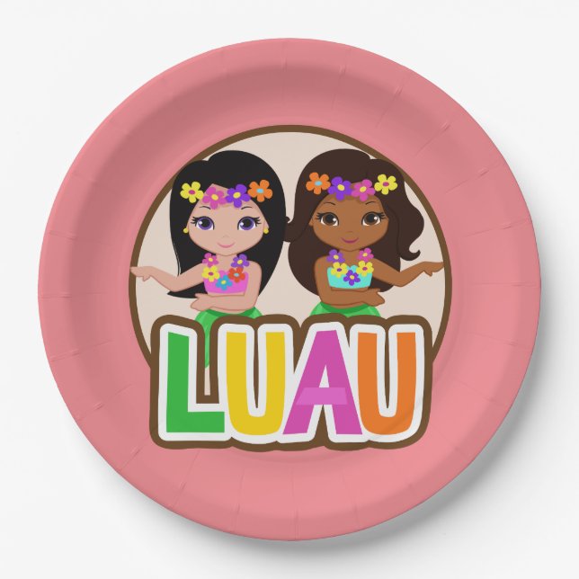 Luau Girls Pappteller (Vorderseite)