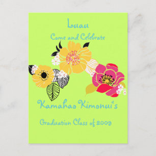 Luau Graduation Einladungen tropische Farben